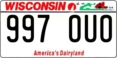 WI license plate 997OUO