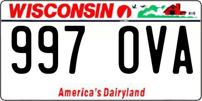 WI license plate 997OVA