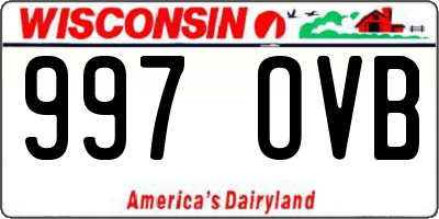 WI license plate 997OVB