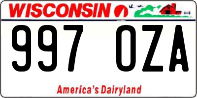 WI license plate 997OZA