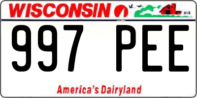 WI license plate 997PEE