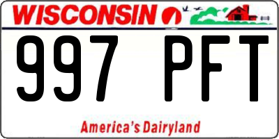 WI license plate 997PFT