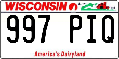 WI license plate 997PIQ