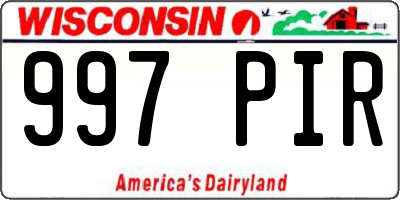 WI license plate 997PIR