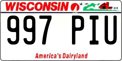 WI license plate 997PIU