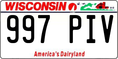 WI license plate 997PIV