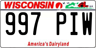 WI license plate 997PIW