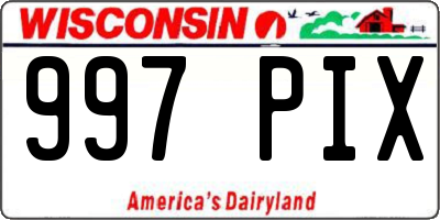 WI license plate 997PIX