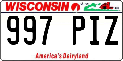 WI license plate 997PIZ