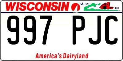 WI license plate 997PJC