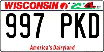 WI license plate 997PKD