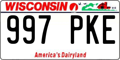 WI license plate 997PKE