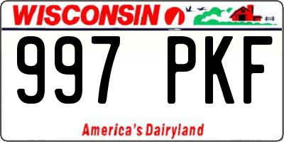 WI license plate 997PKF