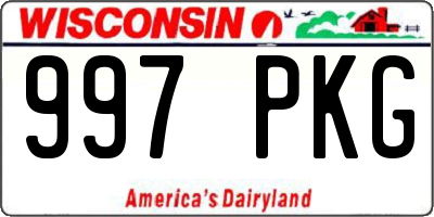 WI license plate 997PKG