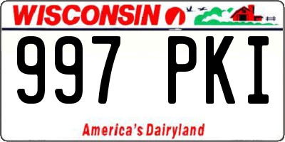 WI license plate 997PKI