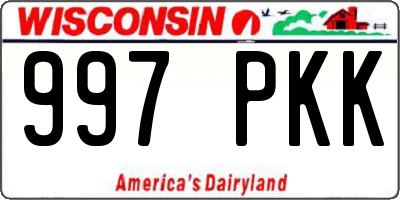 WI license plate 997PKK