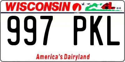 WI license plate 997PKL