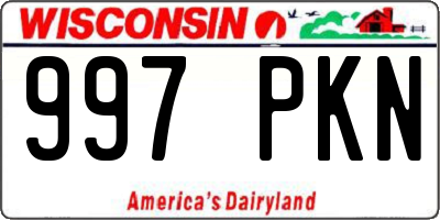 WI license plate 997PKN