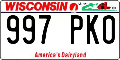 WI license plate 997PKO