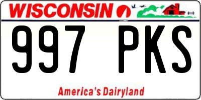WI license plate 997PKS