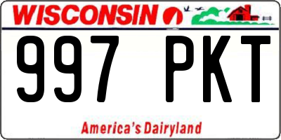 WI license plate 997PKT