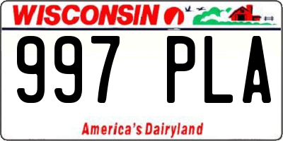 WI license plate 997PLA