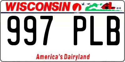 WI license plate 997PLB