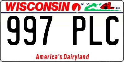 WI license plate 997PLC