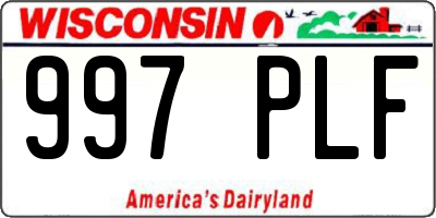 WI license plate 997PLF