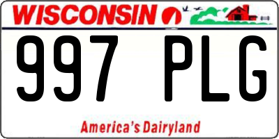 WI license plate 997PLG