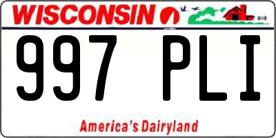 WI license plate 997PLI