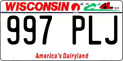 WI license plate 997PLJ