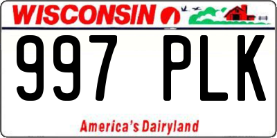 WI license plate 997PLK