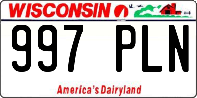 WI license plate 997PLN