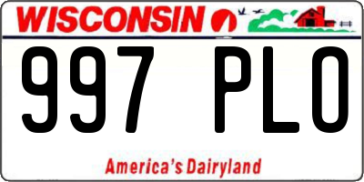WI license plate 997PLO