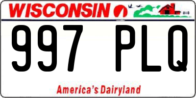 WI license plate 997PLQ