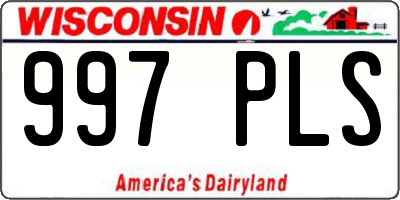 WI license plate 997PLS