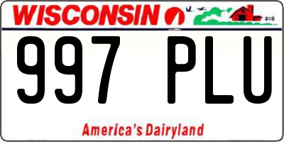 WI license plate 997PLU