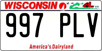 WI license plate 997PLV