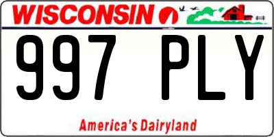 WI license plate 997PLY