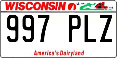 WI license plate 997PLZ