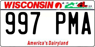 WI license plate 997PMA