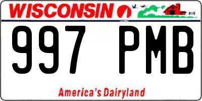 WI license plate 997PMB