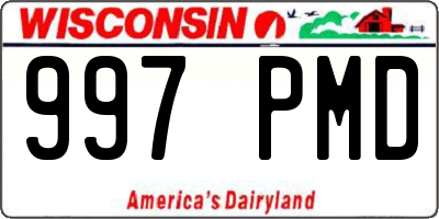 WI license plate 997PMD