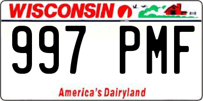 WI license plate 997PMF