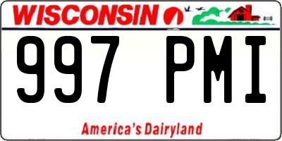 WI license plate 997PMI