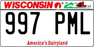 WI license plate 997PML