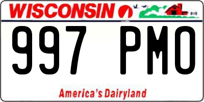 WI license plate 997PMO