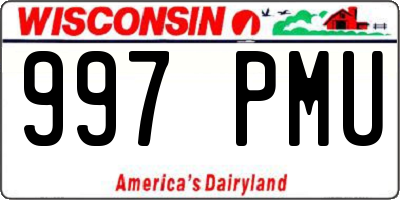 WI license plate 997PMU