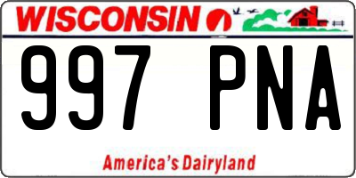WI license plate 997PNA